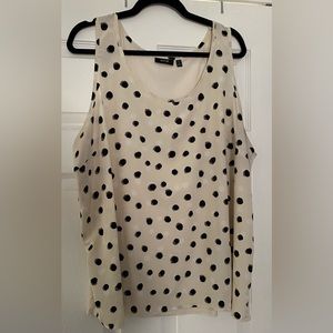 Apt 9 Sleeveless Top - Size 2x - Cream with polka dots